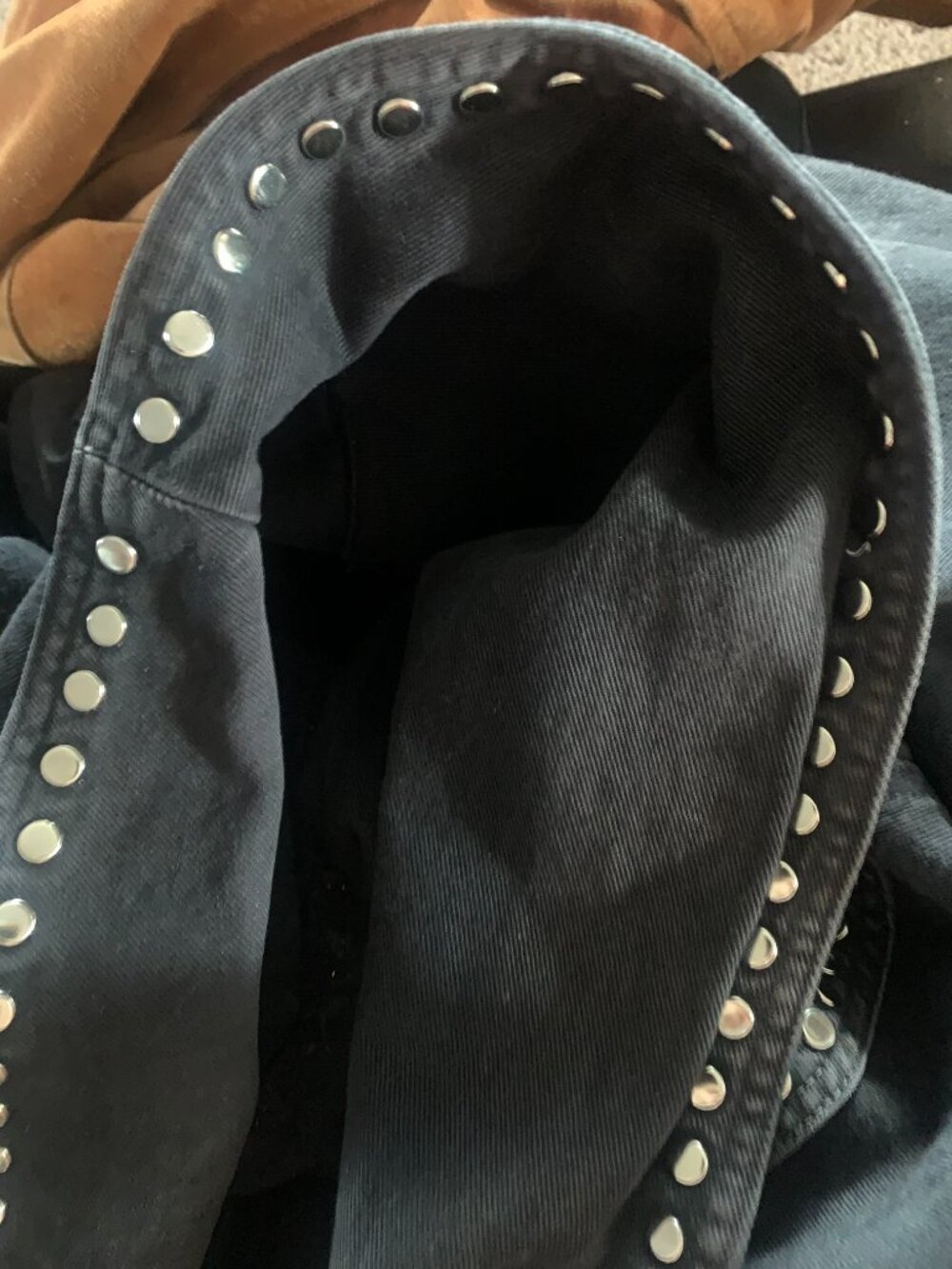 Vintage Black Denim Jacket with rhinestones. - Picture 6 of 6